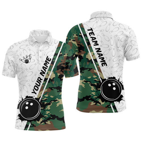 Personalized Bowling Shirts for Men Polo Camouflage Bowling Team Jersey  QZT441