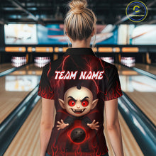 Load image into Gallery viewer, Custom Red Funny Vampire Thunder Bowling Shirt Polo &amp; 1/4-Zip Bowling League Jersey for Women Outfit QZT753
