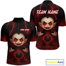 Load image into Gallery viewer, Custom Red Funny Vampire Thunder Bowling Shirt Polo &amp; 1/4-Zip Bowling League Jersey for Men Outfit QZT753