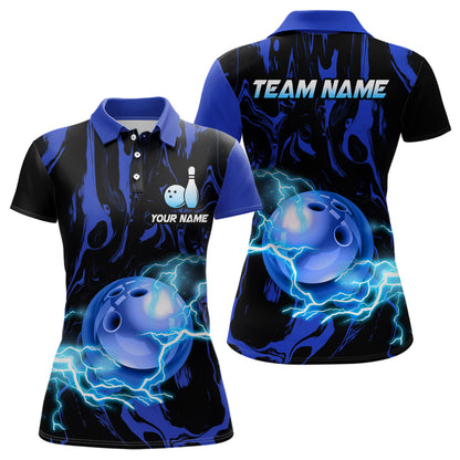 Custom Women Bowling Shirts Polo Bowling Jersey Multicolor Bowling Team League QZT484