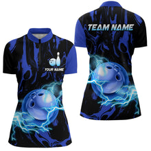 Load image into Gallery viewer, Custom Women Bowling Shirts Quarter Zip Bowling Jersey Multicolor QZT484
