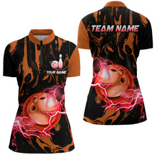 Load image into Gallery viewer, Custom Women Bowling Shirts Quarter Zip Bowling Jersey Multicolor QZT484