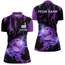 Load image into Gallery viewer, Custom Women Bowling Shirts Quarter Zip Bowling Jersey Multicolor QZT484