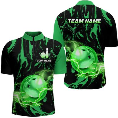 Custom Men Bowling Shirts Quarter Zip Bowling Jersey Multicolor League QZT484