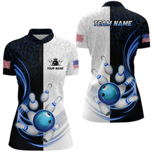 Load image into Gallery viewer, Custom Bowling Shirts for Women Camo Bowling Jersey 1/4 Zip Bowling Team League QZT449