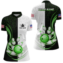 Load image into Gallery viewer, Custom Bowling Shirts for Women Camo Bowling Jersey 1/4 Zip Bowling Team League QZT449
