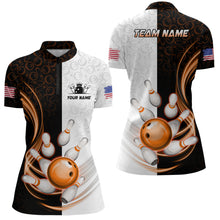 Load image into Gallery viewer, Custom Bowling Shirts for Women Camo Bowling Jersey 1/4 Zip Bowling Team League QZT449