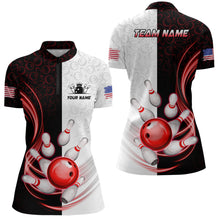 Load image into Gallery viewer, Custom Bowling Shirts for Women Camo Bowling Jersey 1/4 Zip Bowling Team League QZT449