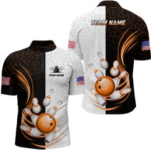 Load image into Gallery viewer, Custom Bowling Shirts for Men Camo Bowling Jersey 1/4 Zip Bowling Team League QZT449