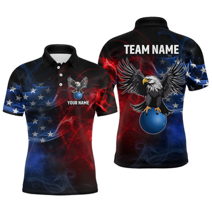 Personalized American Bowling Shirts Men Women Eagle Polo Bowling Team Jersey QZT543