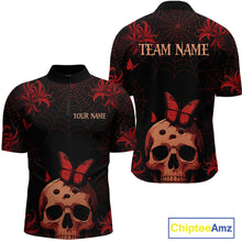 Load image into Gallery viewer, Skull Halloween Team Shirt Custom Horror Bowling Jersey for Men Bowling League Bowling Outfit QZT734