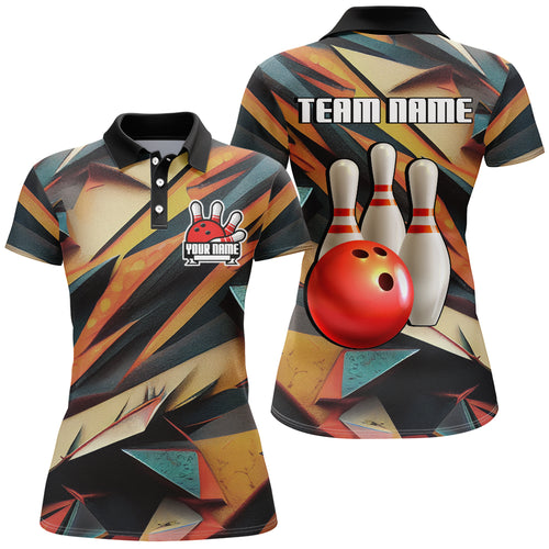 Personalized Bowling Shirts Women Custom Bowling Jersey Team Bowling Polo Shirt QZT63