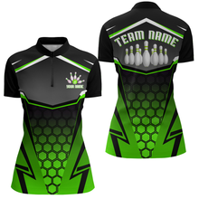 Load image into Gallery viewer, Personalized Bowling Shirt Bowling Team League Women Bowling Jersey 1/4 ZIP Shirt QZT265