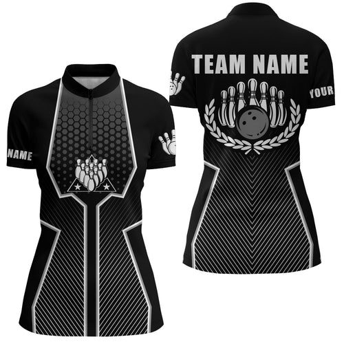 Personalized 3D Bowling Jersey for Women USA Bowling Team Shirt Bowling Quarter-Zip Shirt QZT128
