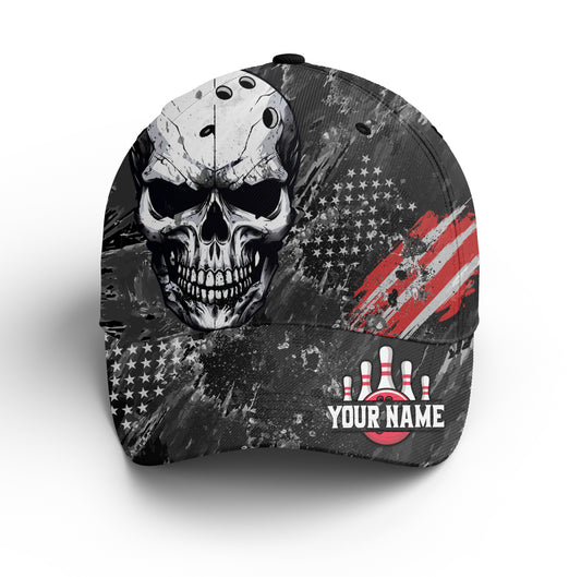 Personalized Bowling 3D Cap, Custom Bowling Hat for Men Women, Bowling Pin & Ball Cap with Name CHT01-8