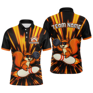 Funny Squirrel Bowling Team Shirt Custom Bowling League Jersey for Men Bowling Outfit Polo & 1/4-Zip QZT766