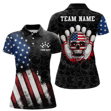 Load image into Gallery viewer, Skull Bowling Polo Shirt US Flag Bowling Jersey Women Bowling Camo Bowling Customized QZT261
