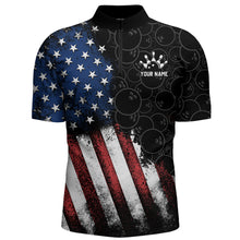 Load image into Gallery viewer, Skull Bowling Polo Shirt US Flag Bowling Jersey Men Bowling Camo Bowling Customized QZT261