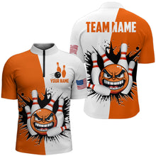 Load image into Gallery viewer, Personalized Funny Bowling Shirts for Men 1/4 Zip Bowling Team Jersey QZT414