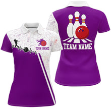 Load image into Gallery viewer, Women's Bowling Shirt Personalized Camo Bowling Jersey Polo Bowling Shirt QZT419