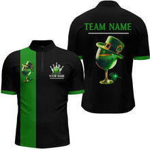 Load image into Gallery viewer, Green Bowling Shirt Custom St Patrick Day for Men Women Quarter-Zip Bowling Jersey QZT622