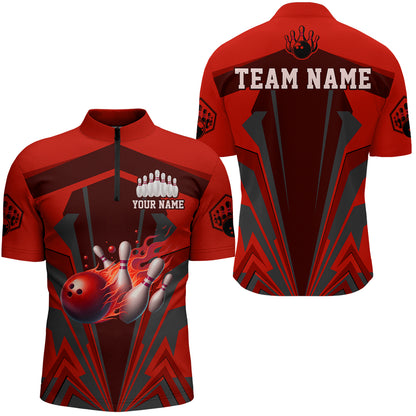 Personalized Bowling Shirts for Men 1/4 Zip Bowling Jersey Bowling Uniform QZT428