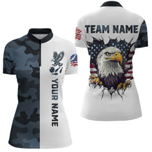 Load image into Gallery viewer, Camouflage Bowling Shirt Custom Eagle Bowling Team Jersey Patriotic Quarter-Zip Shirt QZT676