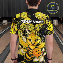 Load image into Gallery viewer, Custom Funny Bee Bowling Shirts for Men 3D Bowling League Jersey Polo &amp; Quarter-Zip QZT743