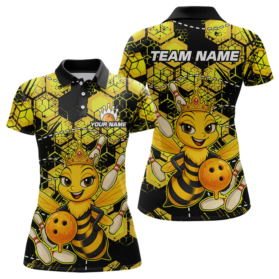 Custom Funny Bee Bowling Shirts for Women 3D Bowling League Jersey Polo & Quarter-Zip QZT743