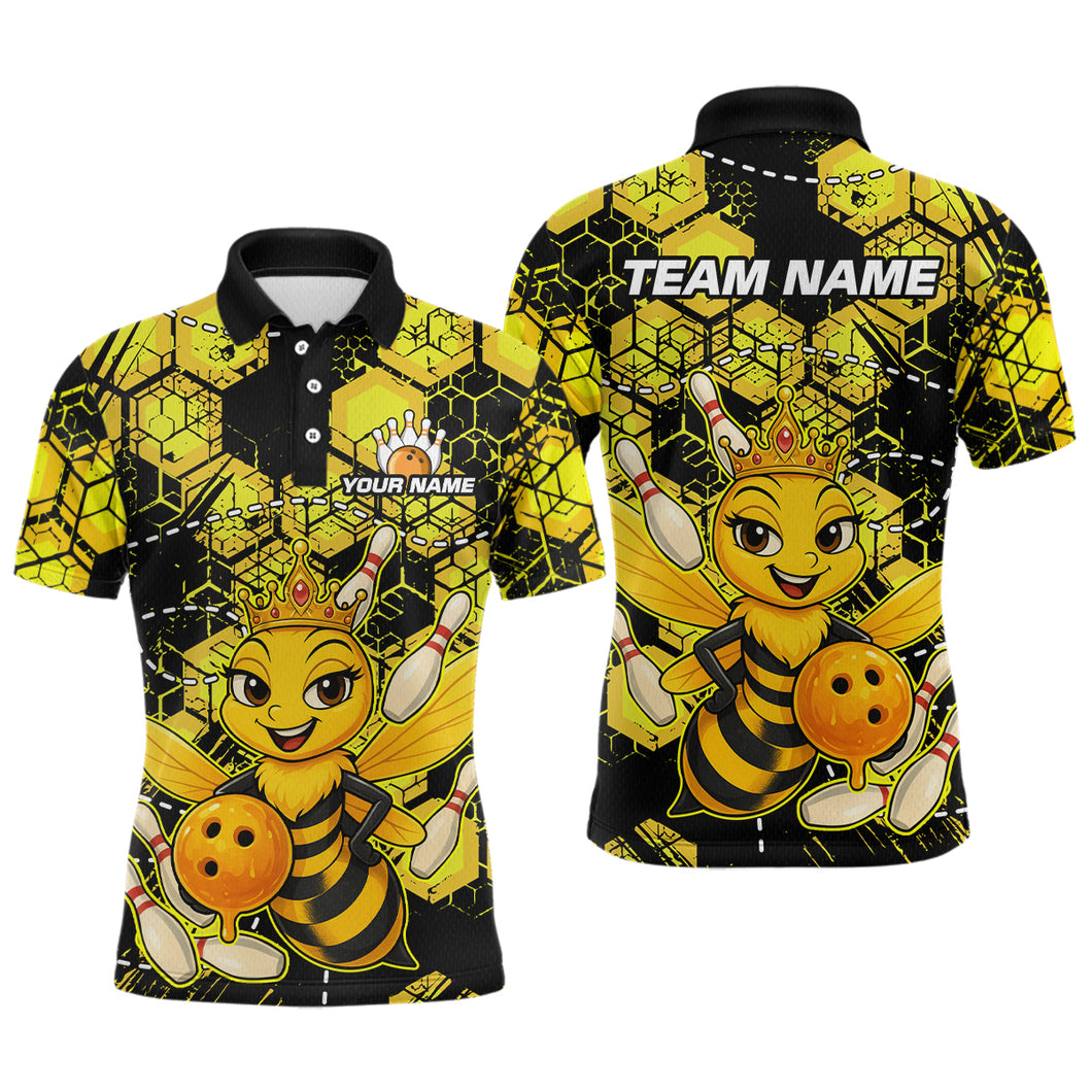 Custom Funny Bee Bowling Shirts for Men 3D Bowling League Jersey Polo & Quarter-Zip QZT743