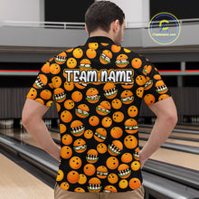 Load image into Gallery viewer, Funny Orange Hamburger Bowling Shirt  for Men Food Bowling Team League Polo &amp; 1/4 Zip Bowling Jersey QZT724