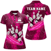 Load image into Gallery viewer, Custom Women 3D Bowling Shirts Bowling Team Jersey Polo Bowlers Gifts Multicolor QZT473