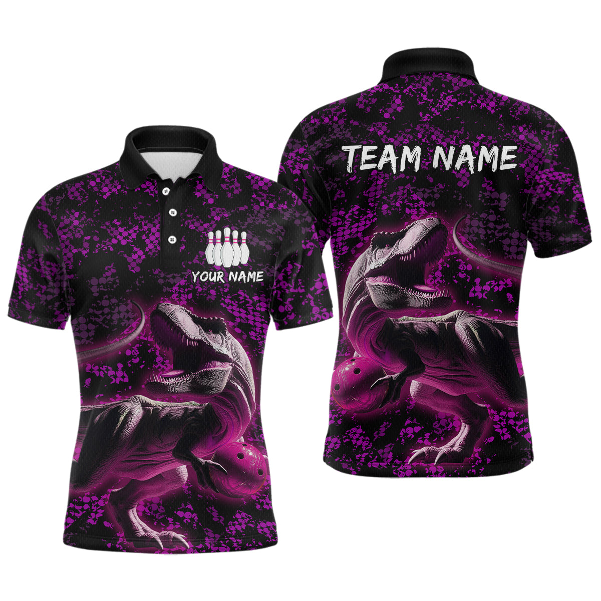 Custom Purple Bowling Shirt Sauropod Bowling Jersey Quarter Zip Bowling League QZT632