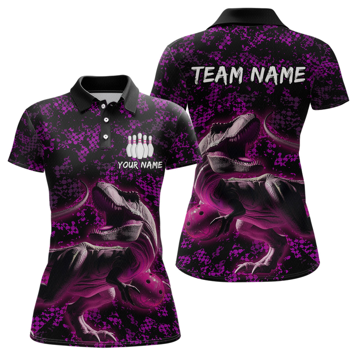Custom Purple Bowling Shirt Sauropod Bowling Jersey Quarter Zip Bowling League QZT632