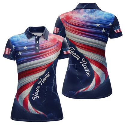 American Bowling Shirt for Men Women Custom Polo Bowling Team League QZT616