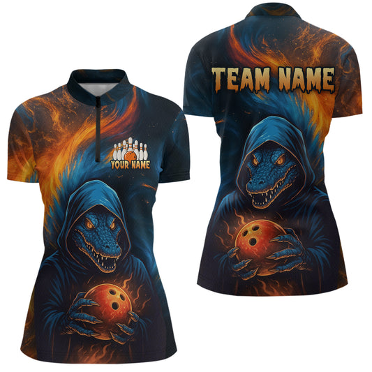 Custom Alligator Bowling Team Shirt Unisex Bowling Jersey for Women Polo & 1/4-Zip QZT754