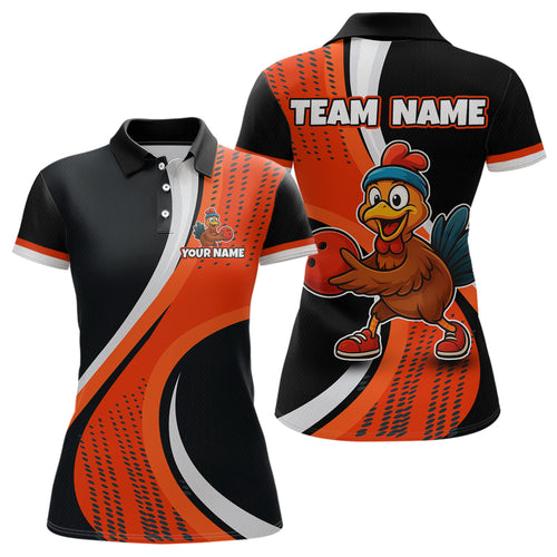 Custom Funny Turkey Bowling Team Shirt Unisex for Women Polo & Quarter-Zip Bowling Outfit QZT756