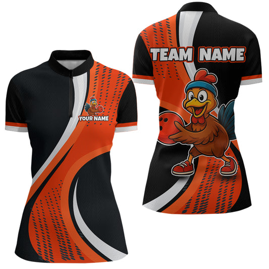 Custom Funny Turkey Bowling Team Shirt Unisex for Women Polo & Quarter-Zip Bowling Outfit QZT756