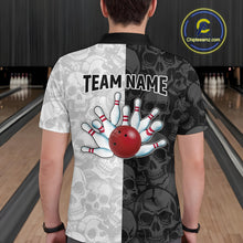 Load image into Gallery viewer, American Flag Bowling Team Shirt Polo 1/4-Zip Patriotic Bowling Jersey for Men Halloween Gift QZT729