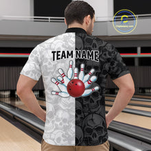 Load image into Gallery viewer, American Flag Bowling Team Shirt Polo 1/4-Zip Patriotic Bowling Jersey for Men Halloween Gift QZT729