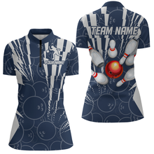Load image into Gallery viewer, Custom Bowling Shirt Bowling Jersey for Women Bowling Team League Quarter-Zip Shirt QZT252