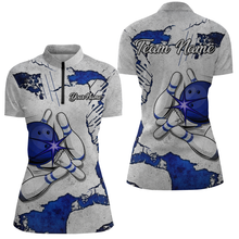 Load image into Gallery viewer, Personalized Unisex Bowling Jersey Quarter Zip Bowling Team Shirt for Women Bowler Gift QZT498