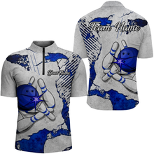 Load image into Gallery viewer, Personalized Unisex Bowling Jersey Quarter Zip Bowling Team Shirt for Men Bowler Gift QZT498