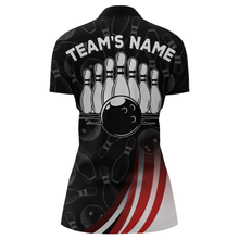 Load image into Gallery viewer, Bowling Shirt American Flag Camo Bowling Jersey Customized for Women 1/4 Zip Bowling Team League QZT262