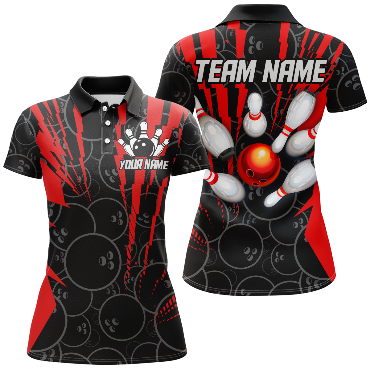 Custom Bowling Shirts Camo Bowling Jersey Quarter Zip Shirt for Women QZT415