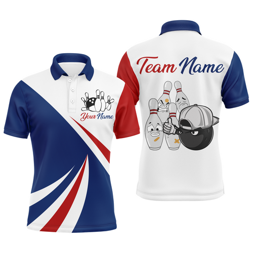 Bowling Shirts Camo US Flag Bowling Polo Zip Bowling Team League for Men QZT416