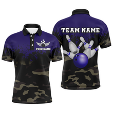 Load image into Gallery viewer, Personalized 3D Polo Bowling Team Shirts Men Camouflage Bowling Jersey Multicolor QZT503