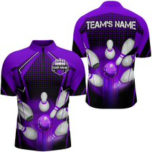 Load image into Gallery viewer, Personalized Bowling Shirts for Men 1/4 Zip 3D Bowling Team League Bowling Gifts QZT423