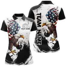Load image into Gallery viewer, Personalized Eagle Bowling Shirt Patriotic Bowling Jersey for Women Polo Shirt QZT307