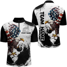 Load image into Gallery viewer, Personalized Eagle Bowling Shirts Patriotic Bowling Jersey for Women 1/4 Zip Shirt QZT307